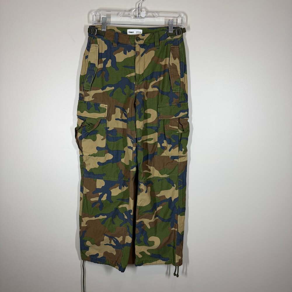 TNA Aritzia Camo Cargo Pants Size 2 Baggy Wide Leg Utility Y2K Streetwear